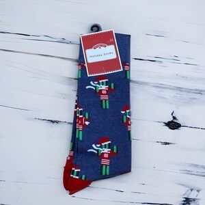 Men’s Christmas Cactus High Dress Socks NWT Gray Green Dress